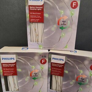 Set of 3 Philips Battery Operated Dewdrop Multi Color Strings Battery Operated